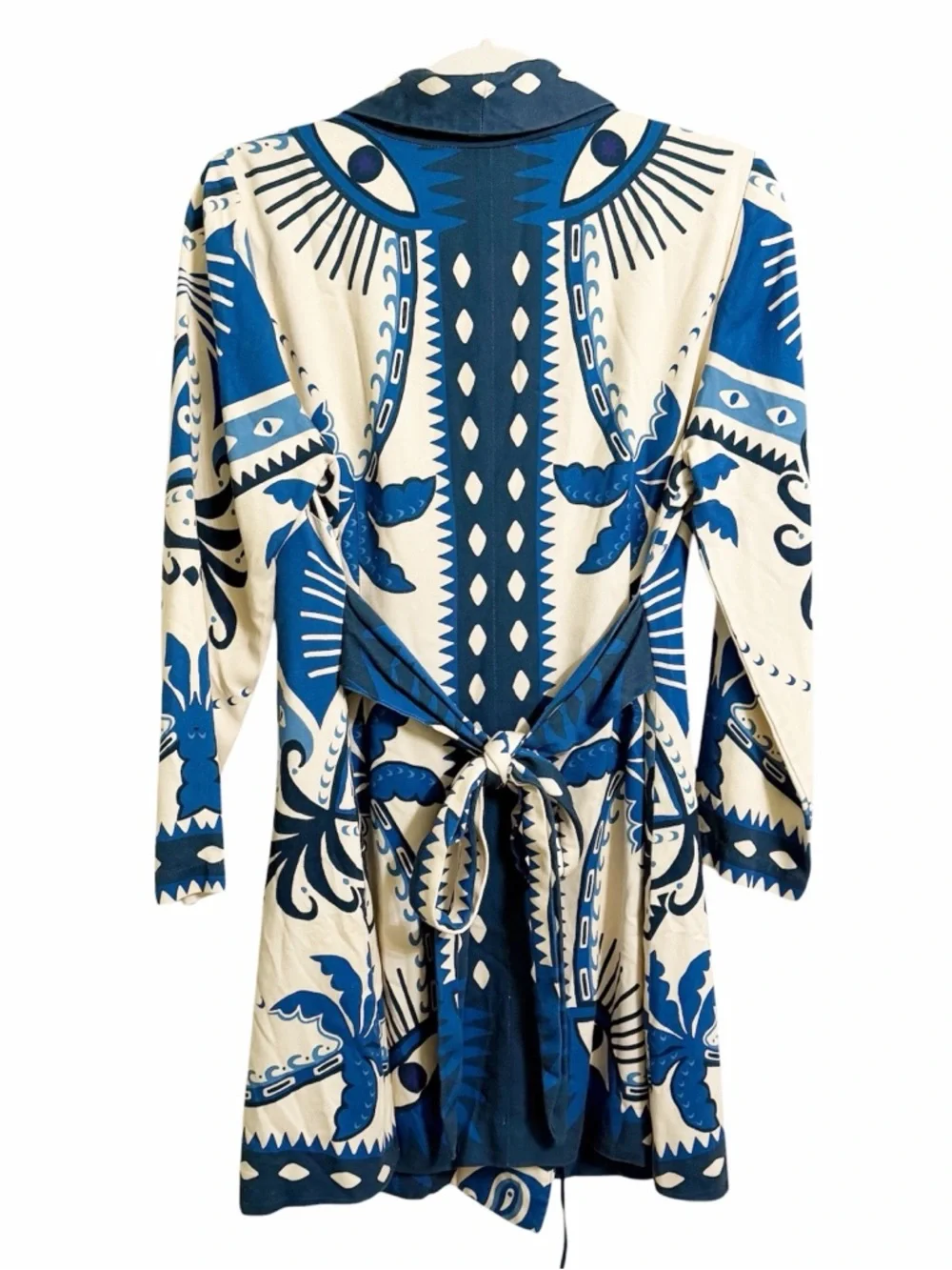 Farm Rio Palm Tree and Evil Eye Long-Sleeve Blazer Dress Size Small Petite - Picture 3 of 12